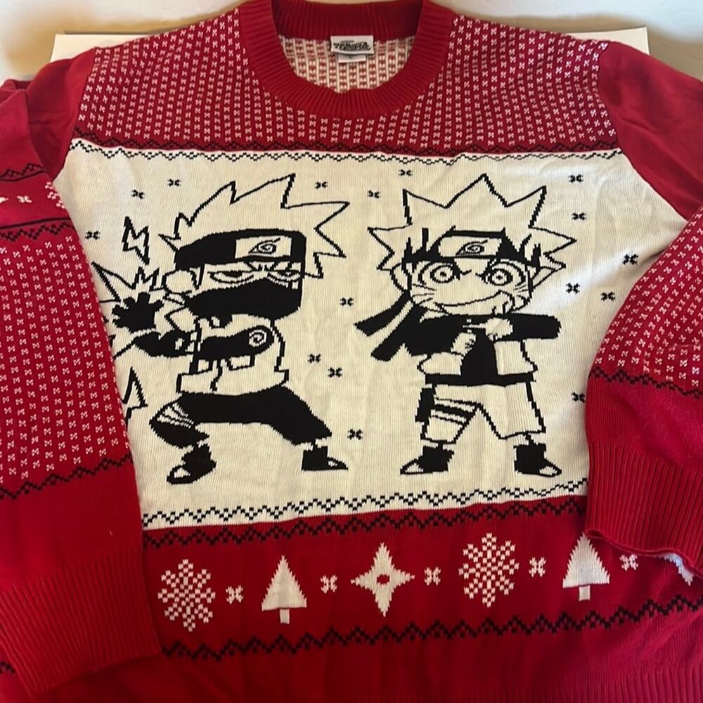 Naruto Holiday Sweater Lg Rare Find